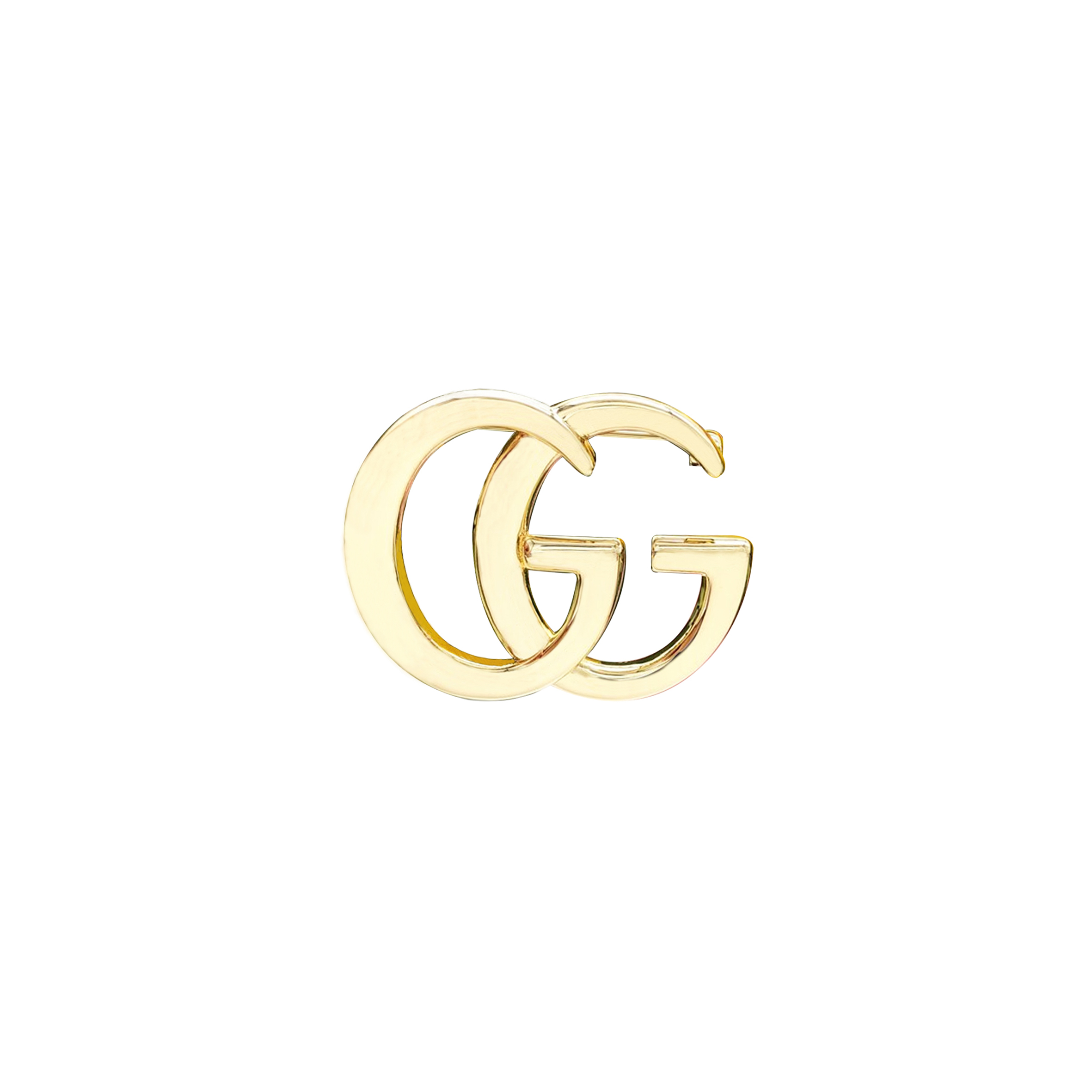 GUCCI LOGO GOLD BROOCH 